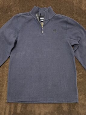 Chaps Navy Blue Quarter-Zip Pullover Sweater
